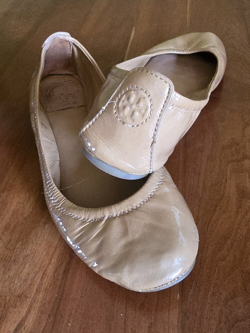 Tory Burch Tan Eddie Leather Ballet Ballerina Flats Size 8